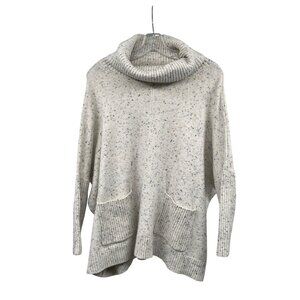 Loft Oversized Knit Sweater Cowl Neck Multicolor Speck Womens Size XS